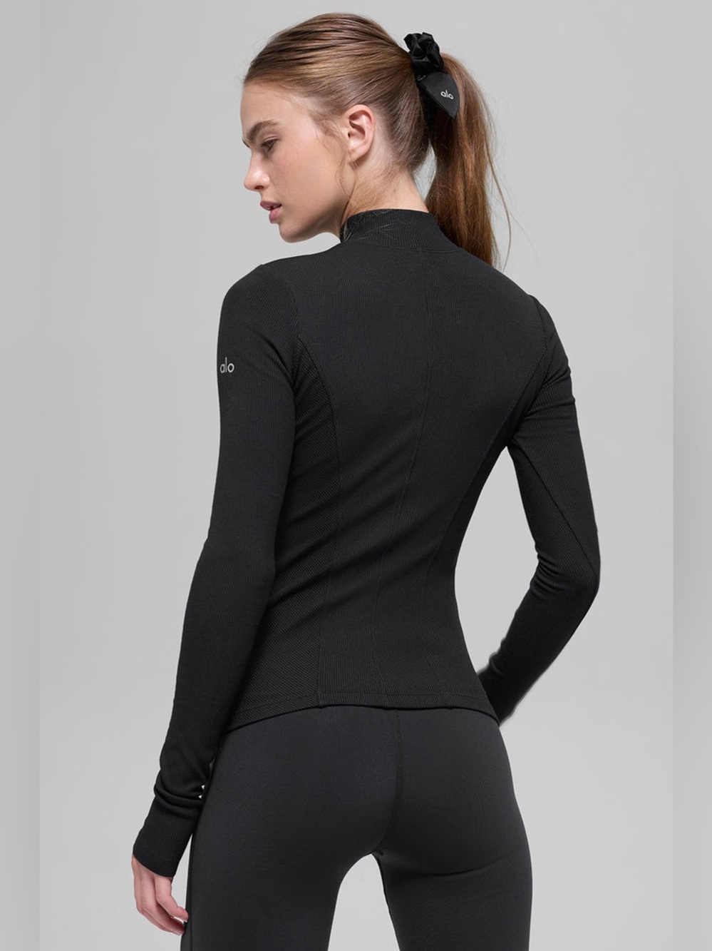 NWT Alo Yoga Ribbed Mesmerize Mock Neck Long Sleeve Top - Size Small